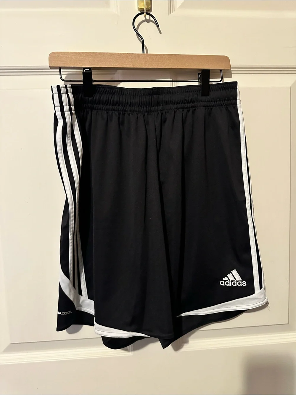 Adidas | Shorts | Adidas Black Athletic Shorts with White Side Stripes
